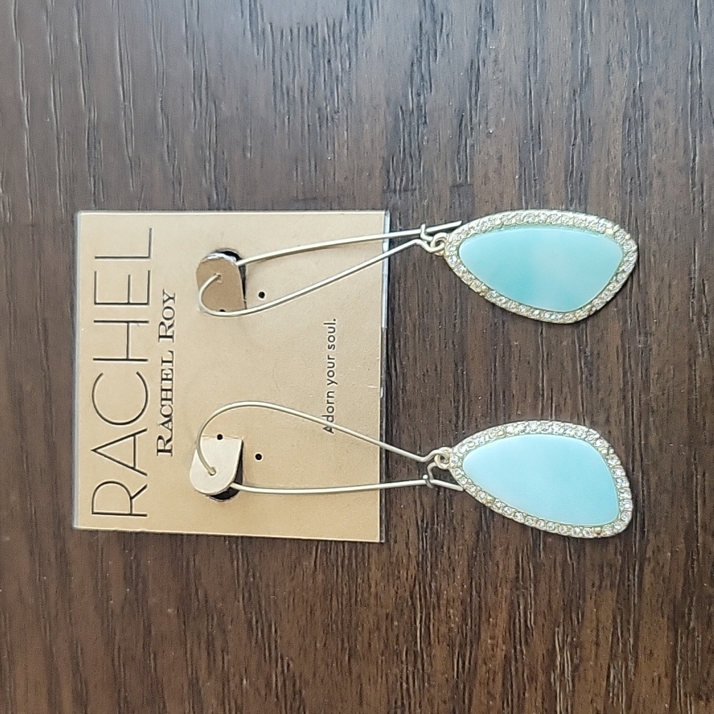 Rachel Roy Gold-Tone Blue Stone Drop Earrings
